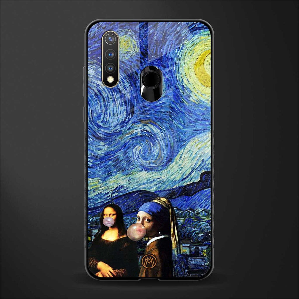 mona lisa starry night glass case for vivo u20 image