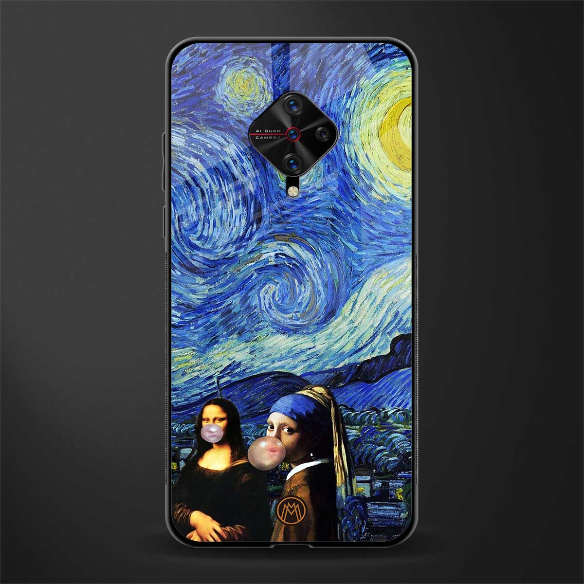 mona lisa starry night glass case for vivo s1 pro image