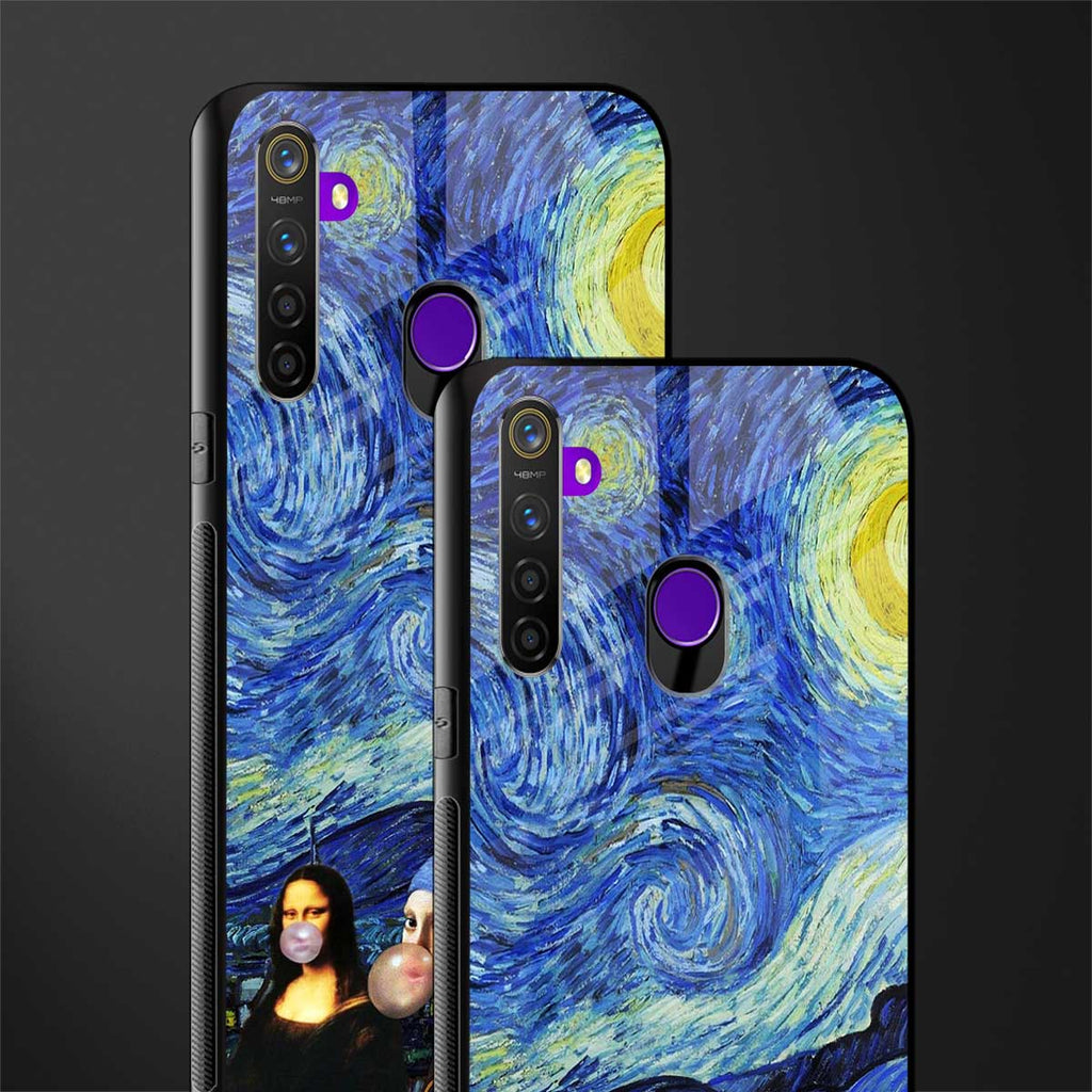 mona lisa starry night glass case for realme 5 image-2