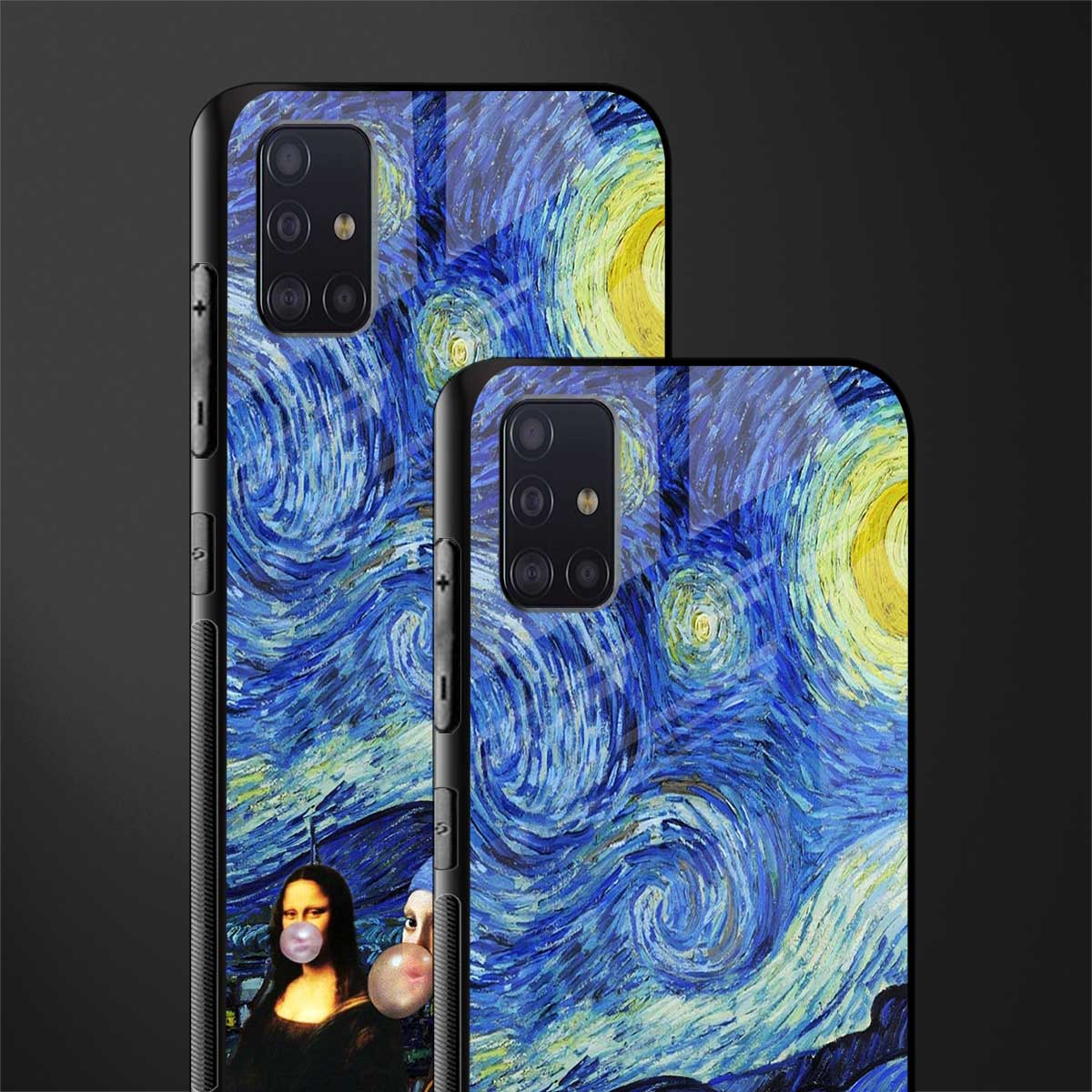 mona lisa starry night glass case for samsung galaxy a71 image-2
