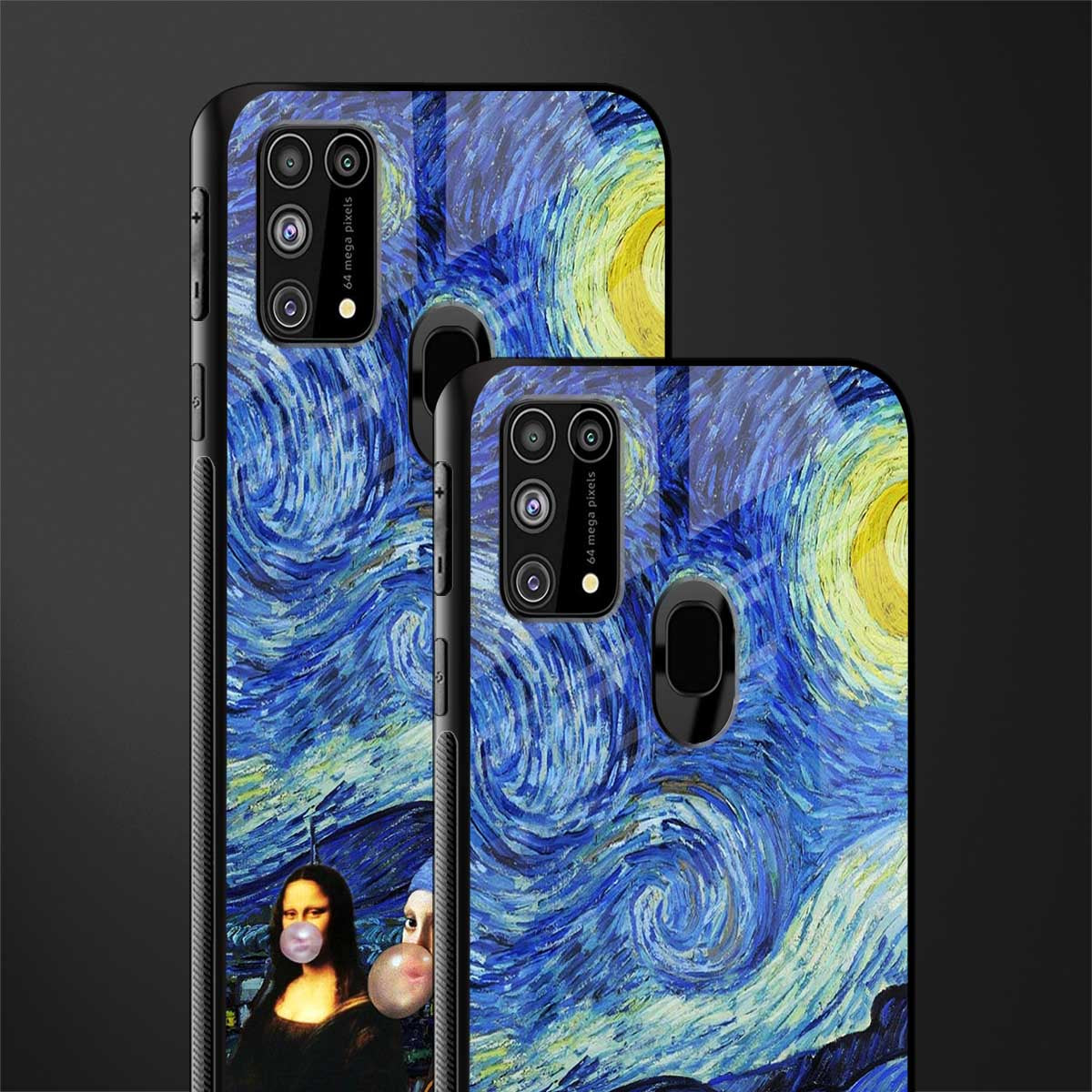 mona lisa starry night glass case for samsung galaxy m31 prime edition image-2