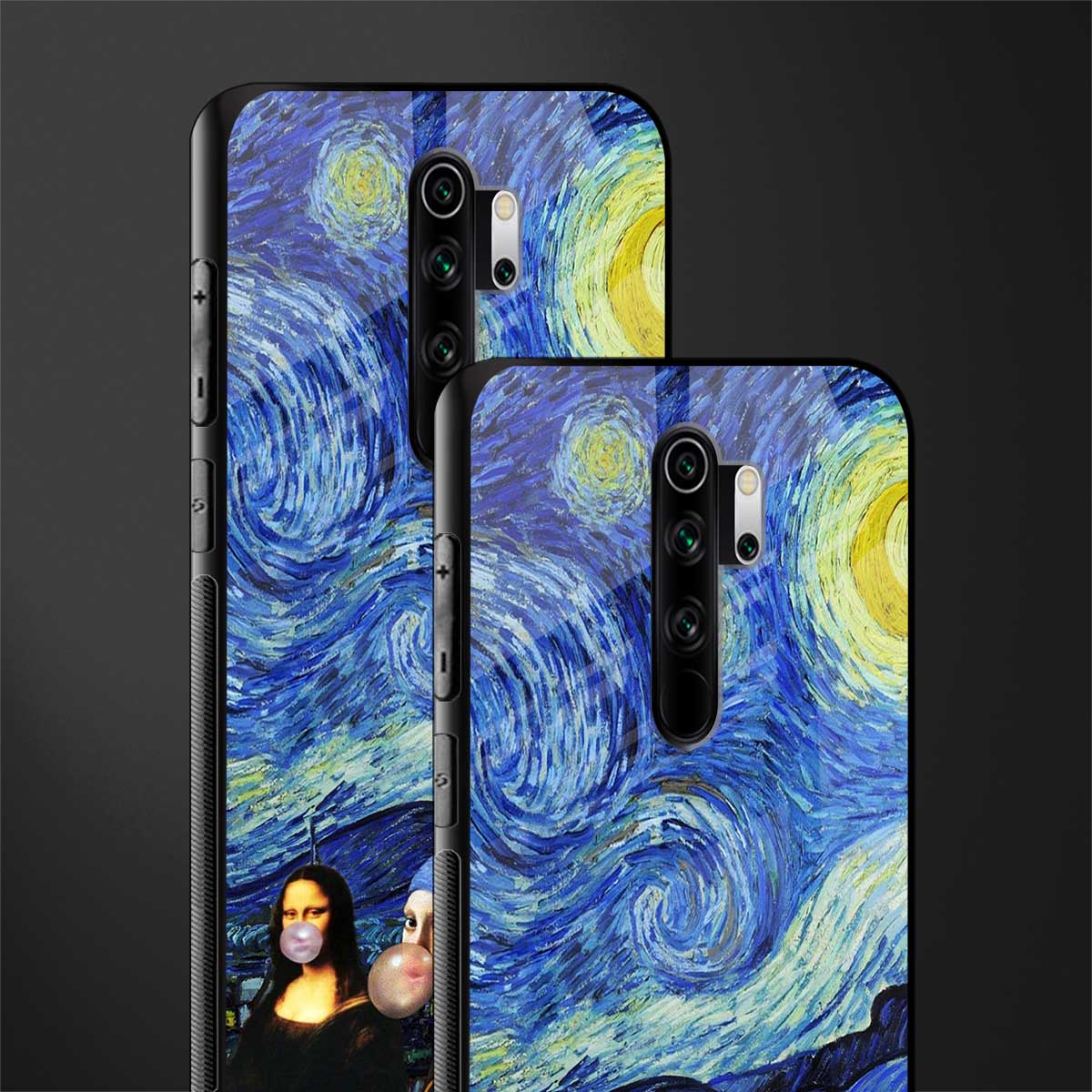 mona lisa starry night glass case for redmi note 8 pro image-2