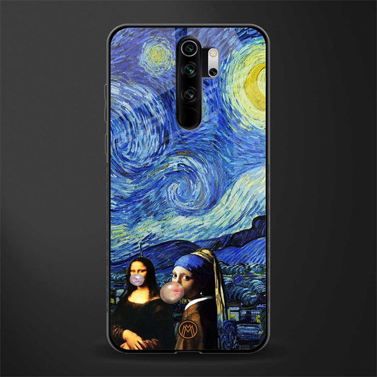 mona lisa starry night glass case for redmi note 8 pro image