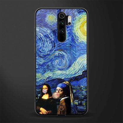 mona lisa starry night glass case for redmi note 8 pro image