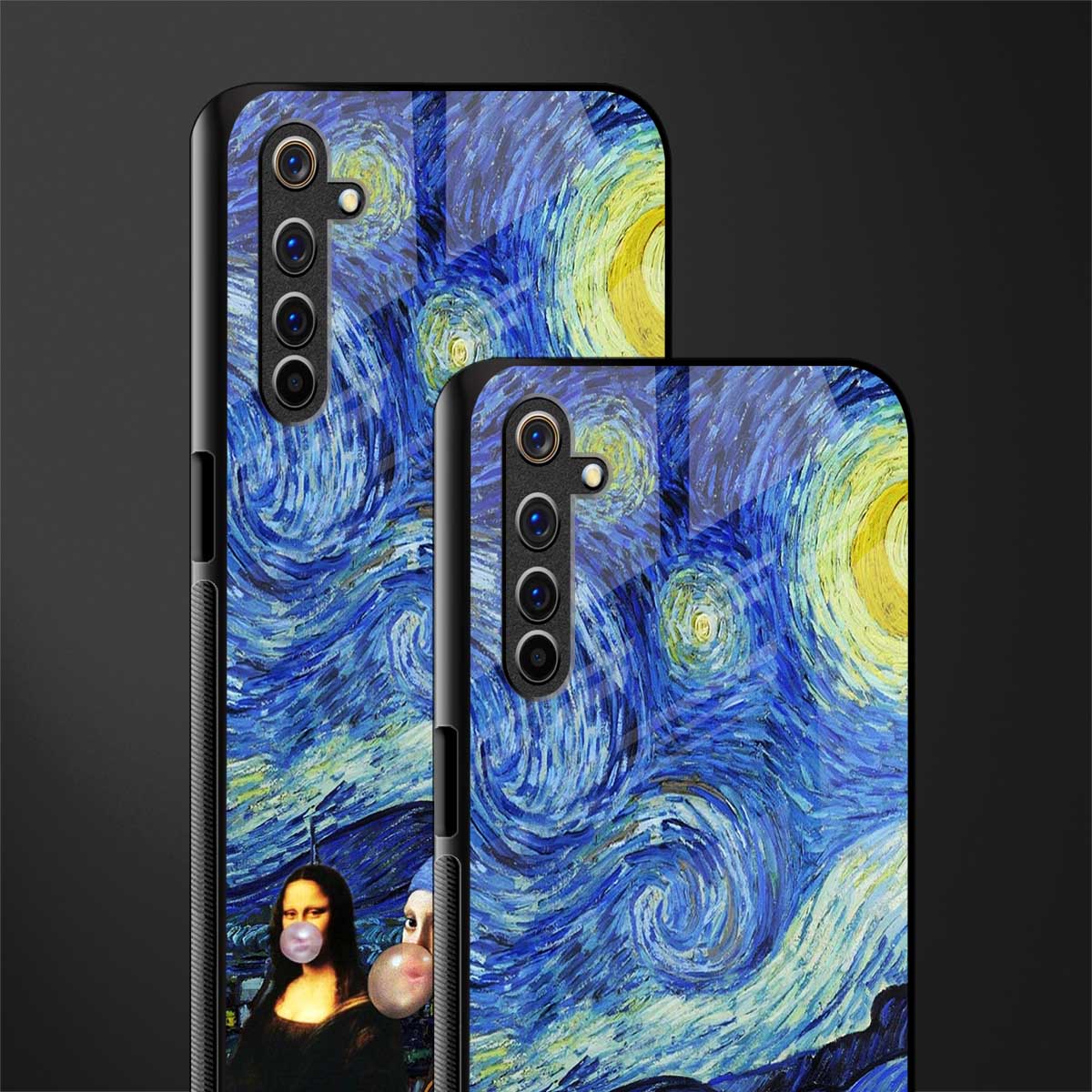 mona lisa starry night glass case for realme 6 image-2