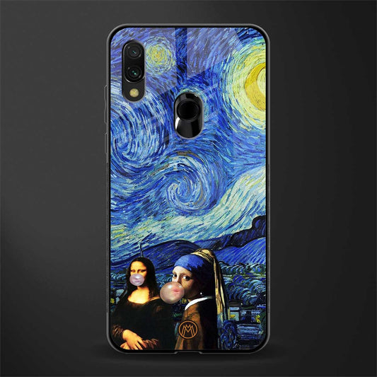 mona lisa starry night glass case for redmi note 7s image