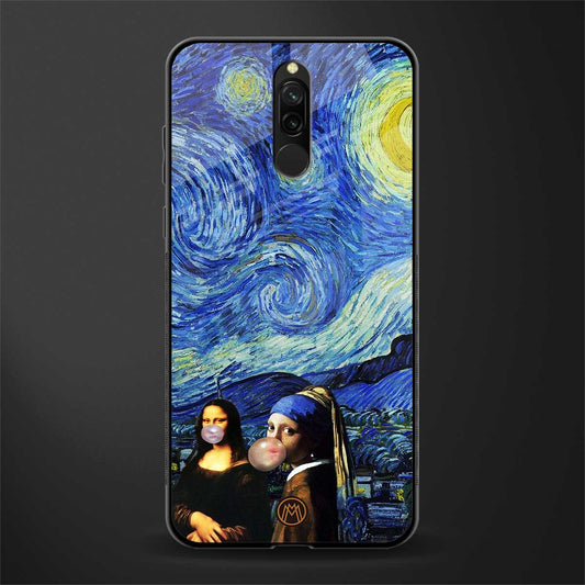 mona lisa starry night glass case for redmi 8 image