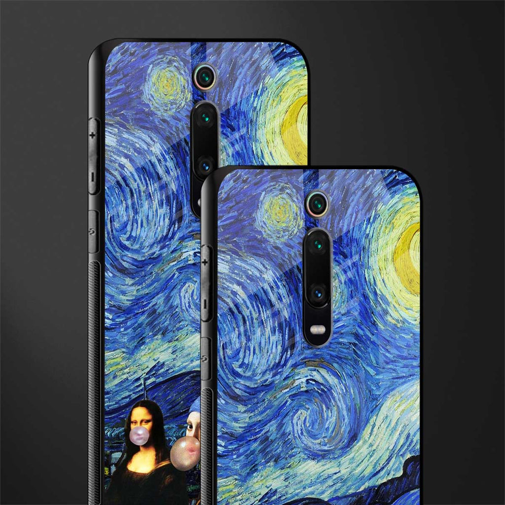 mona lisa starry night glass case for redmi k20 pro image-2