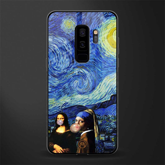 mona lisa starry night glass case for samsung galaxy s9 plus image
