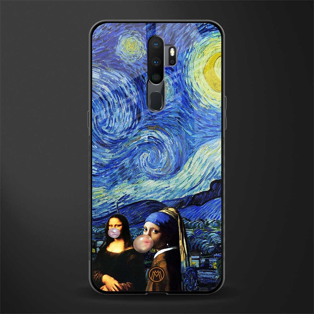 mona lisa starry night glass case for oppo a9 2020 image