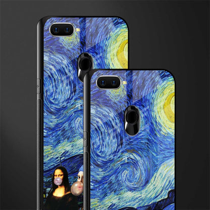 mona lisa starry night glass case for oppo a12 image-2