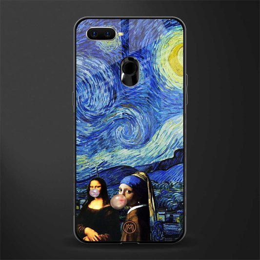 mona lisa starry night glass case for oppo a5s image