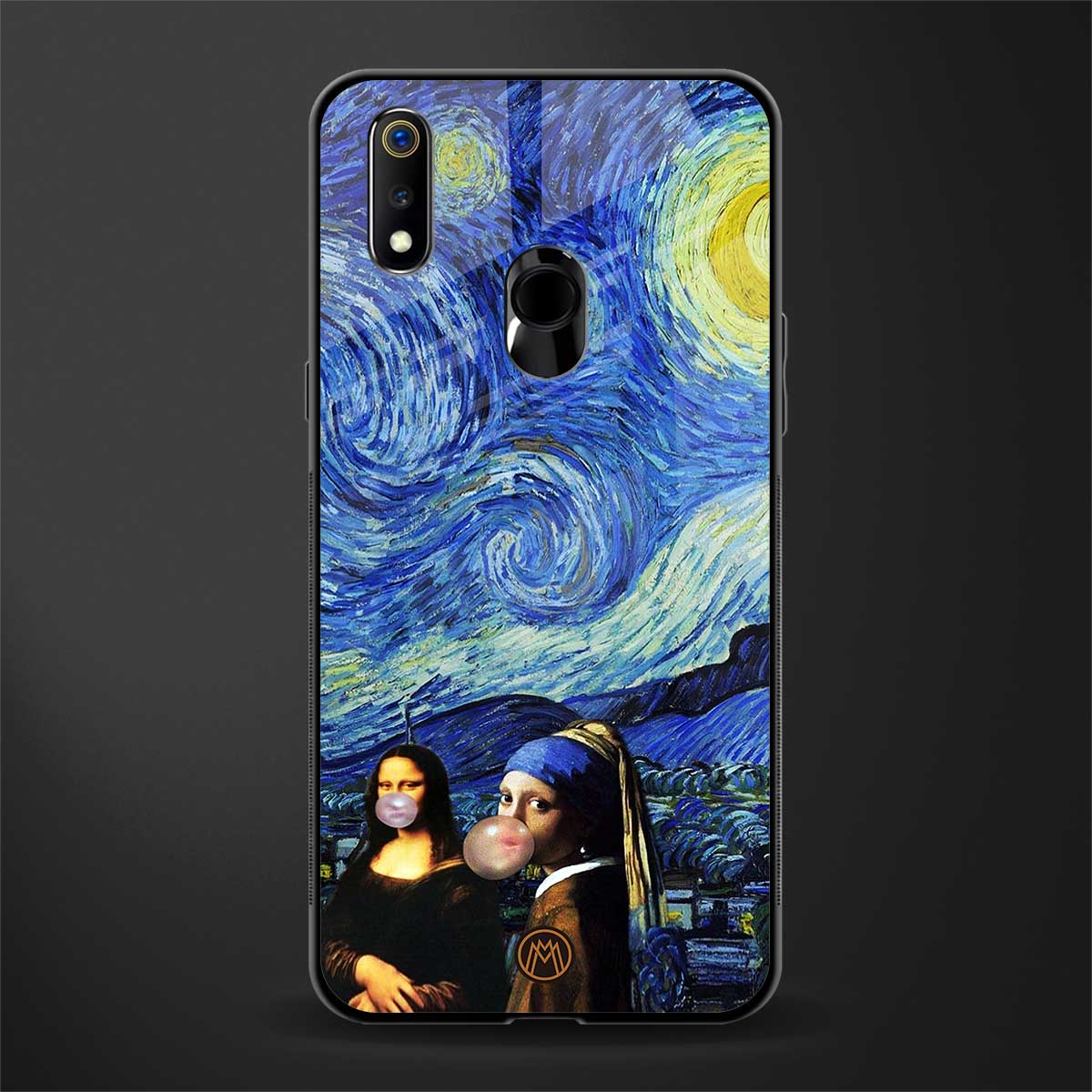 mona lisa starry night glass case for realme 3i image