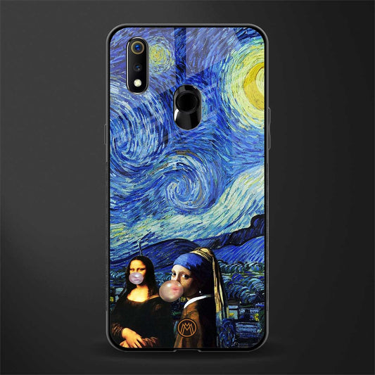 mona lisa starry night glass case for realme 3 pro image