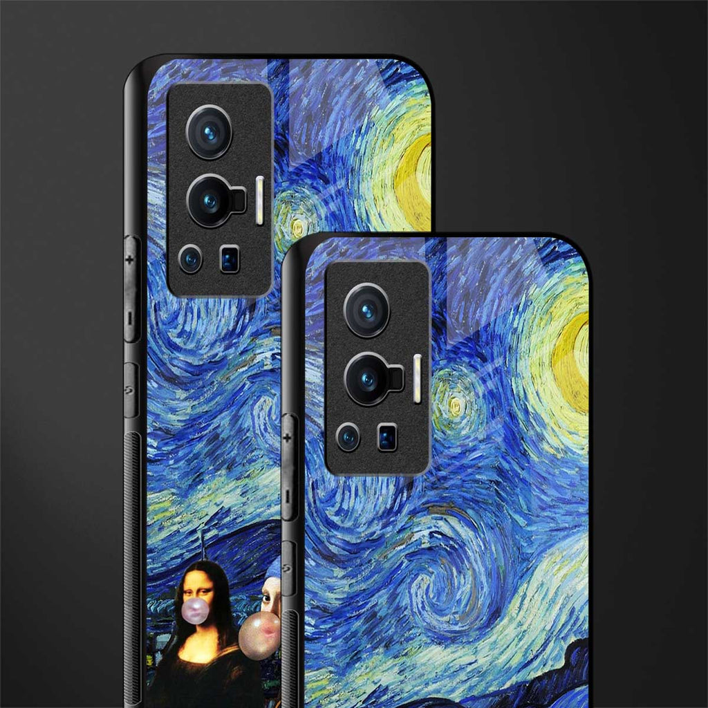 mona lisa starry night glass case for vivo x70 pro image-2