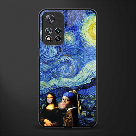 mona lisa starry night glass case for xiaomi 11i 5g image