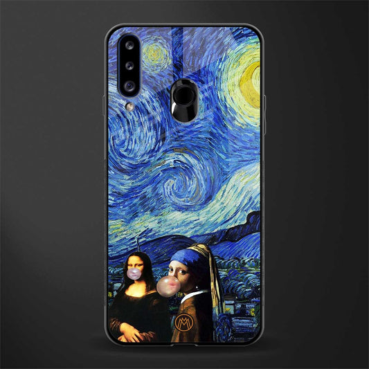 mona lisa starry night glass case for samsung galaxy a20s image