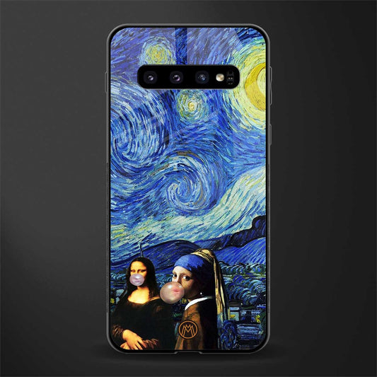 mona lisa starry night glass case for samsung galaxy s10 image