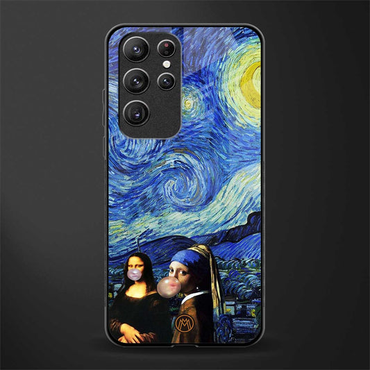 mona lisa starry night glass case for samsung galaxy s21 ultra image