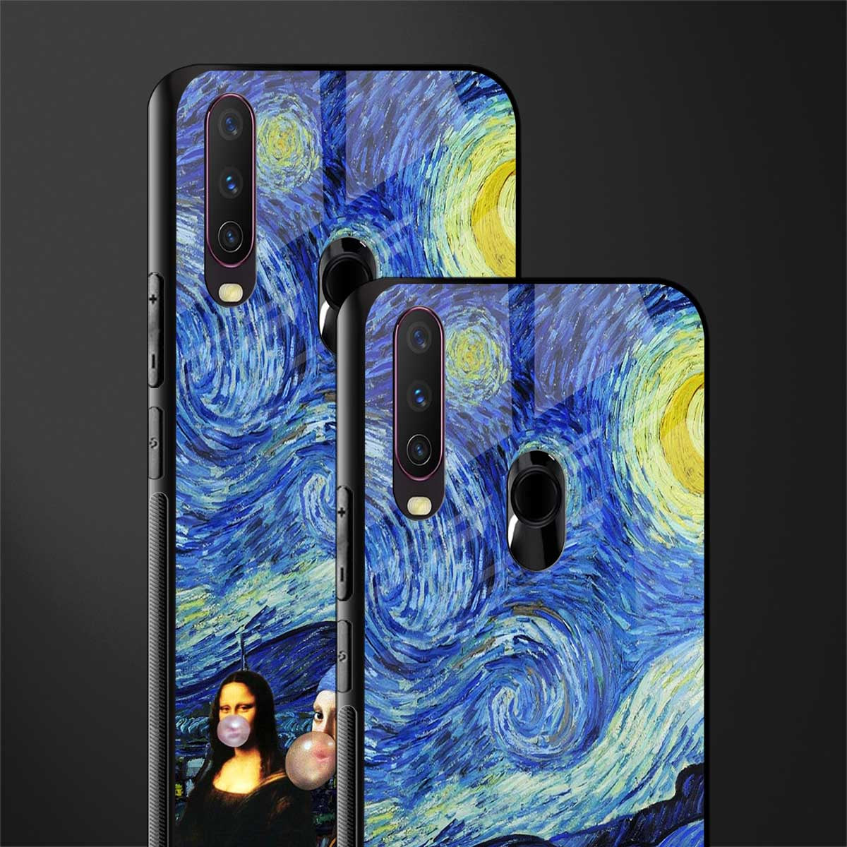mona lisa starry night glass case for vivo y17 image-2
