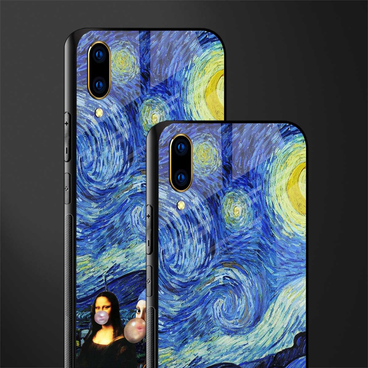 mona lisa starry night glass case for vivo v11 pro image-2