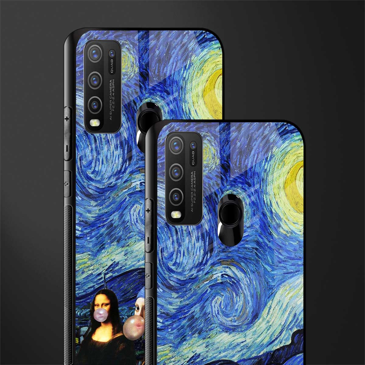mona lisa starry night glass case for vivo y30 image-2