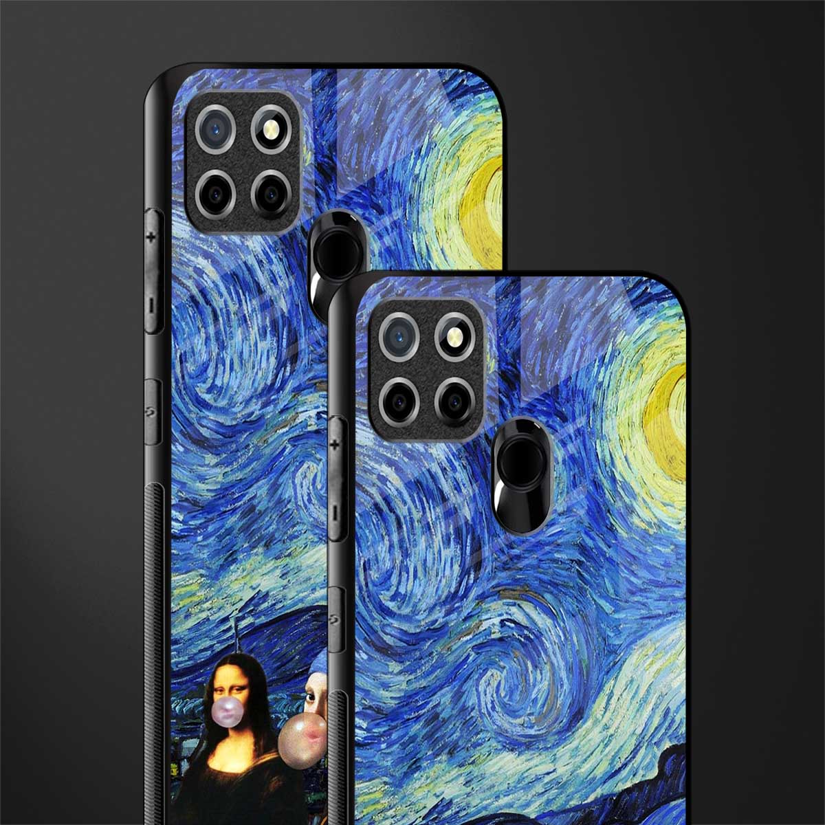 mona lisa starry night glass case for realme c12 image-2