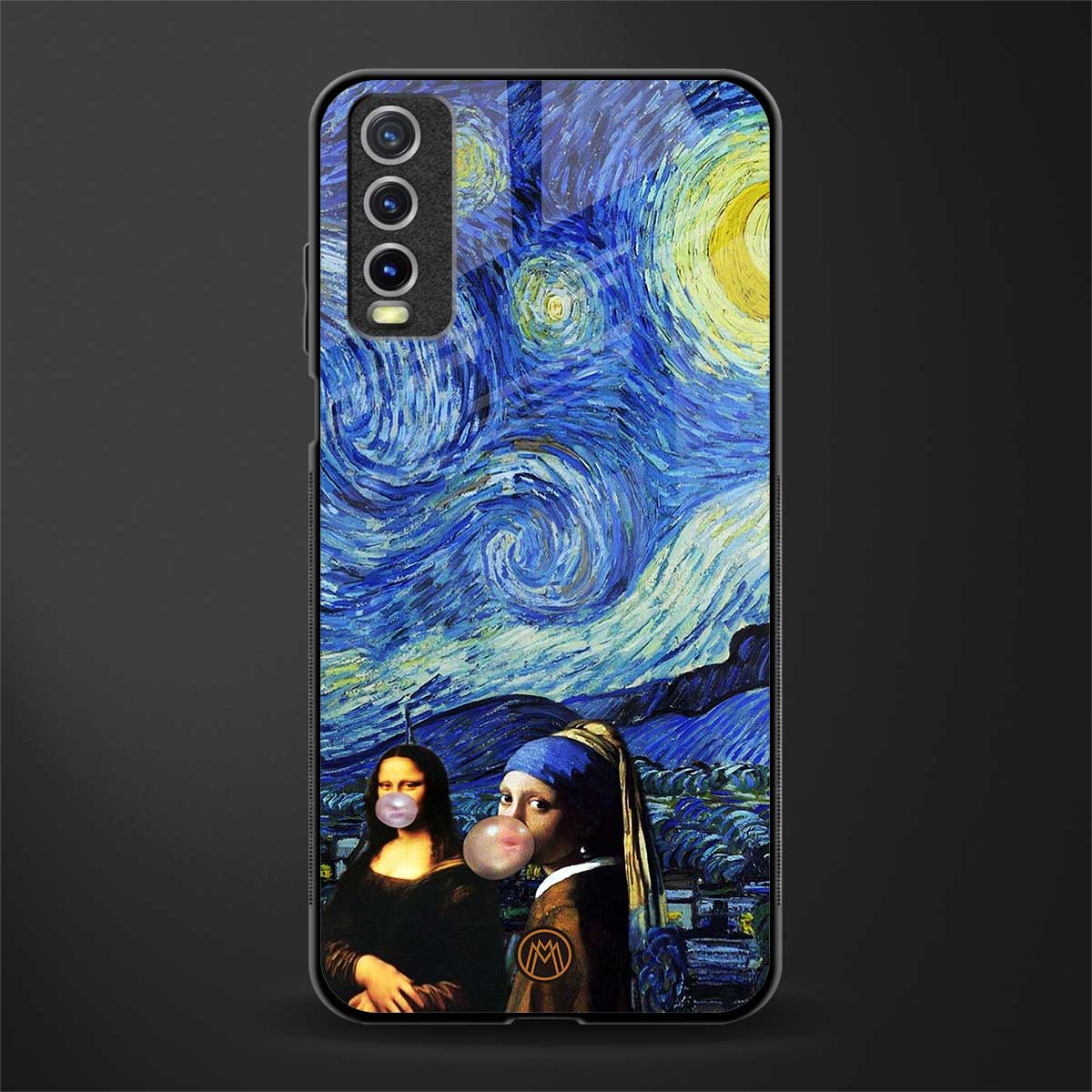 mona lisa starry night glass case for vivo y20i vivo y20t image