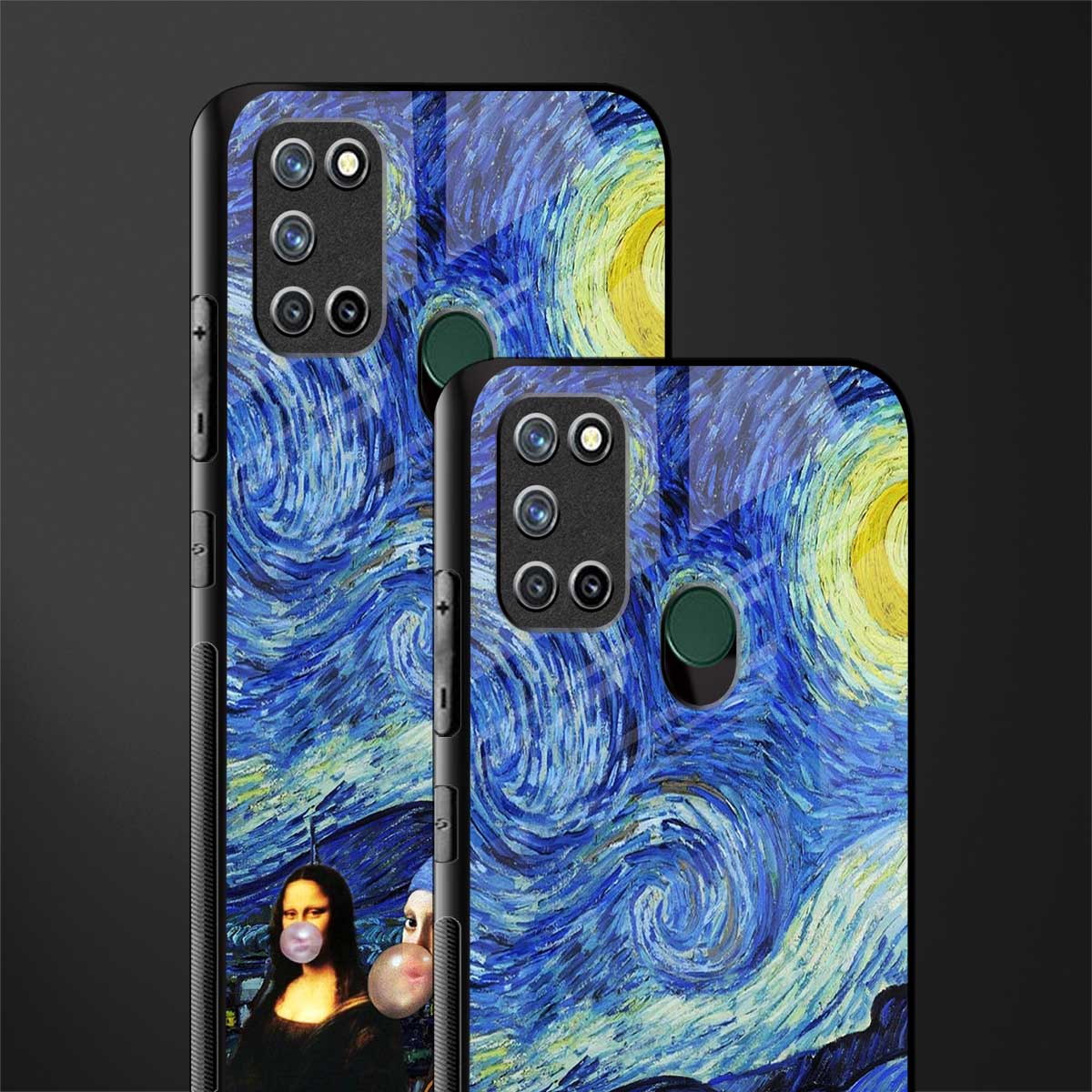 mona lisa starry night glass case for realme 7i image-2