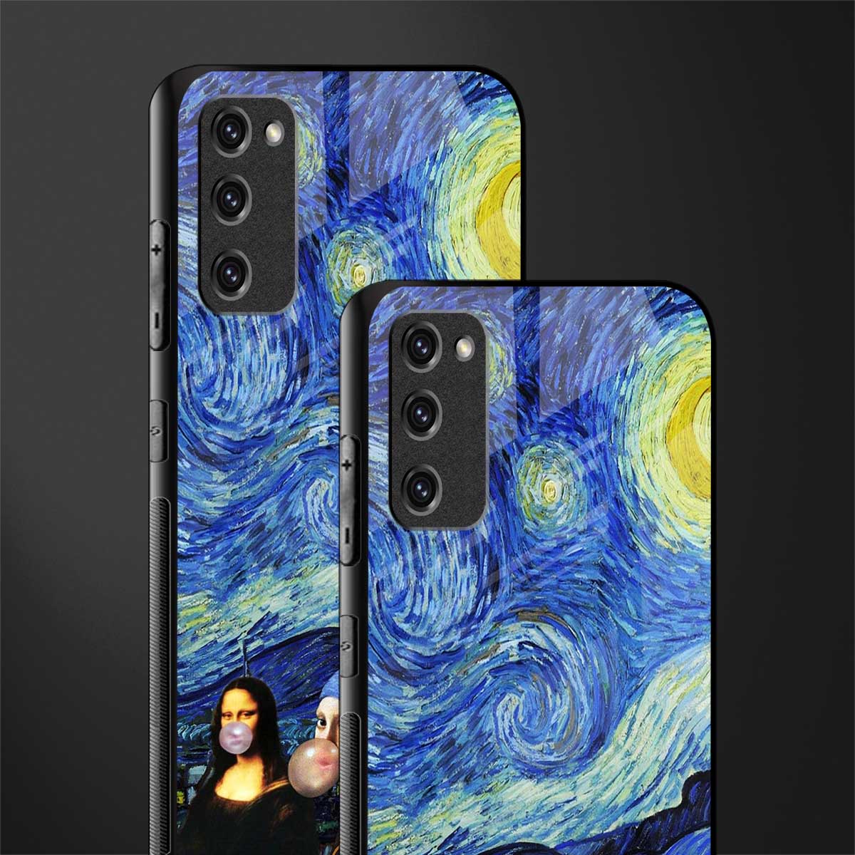 mona lisa starry night glass case for samsung galaxy s20 fe image-2