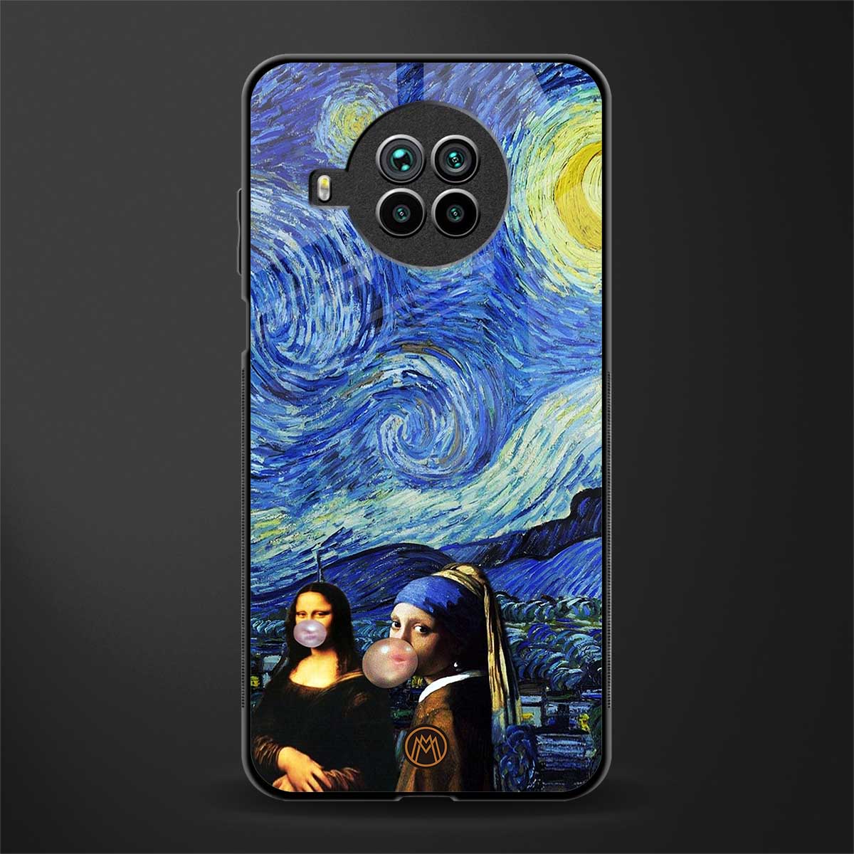 mona lisa starry night glass case for mi 10i image
