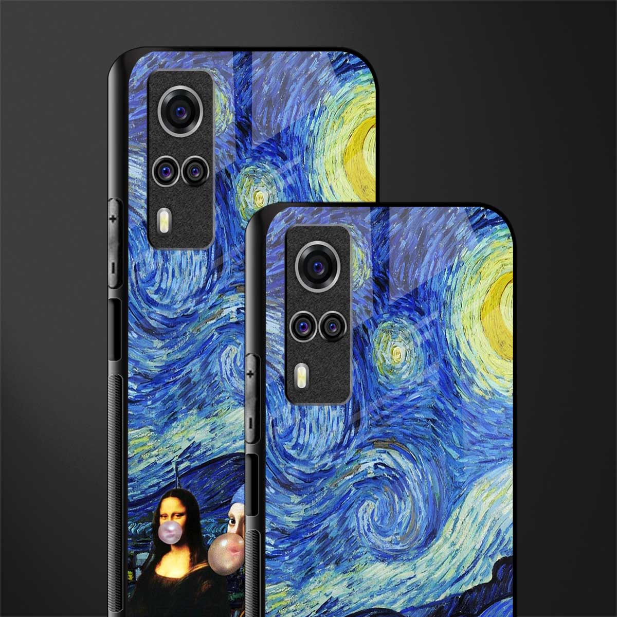 mona lisa starry night glass case for vivo y51a image-2