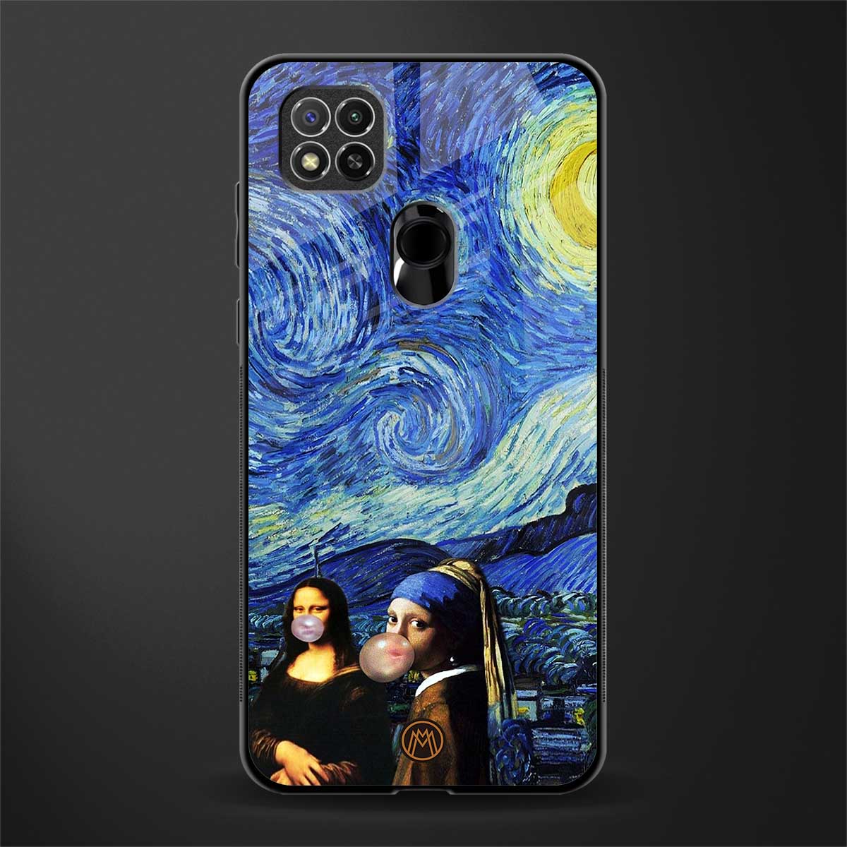 mona lisa starry night glass case for redmi 9c image