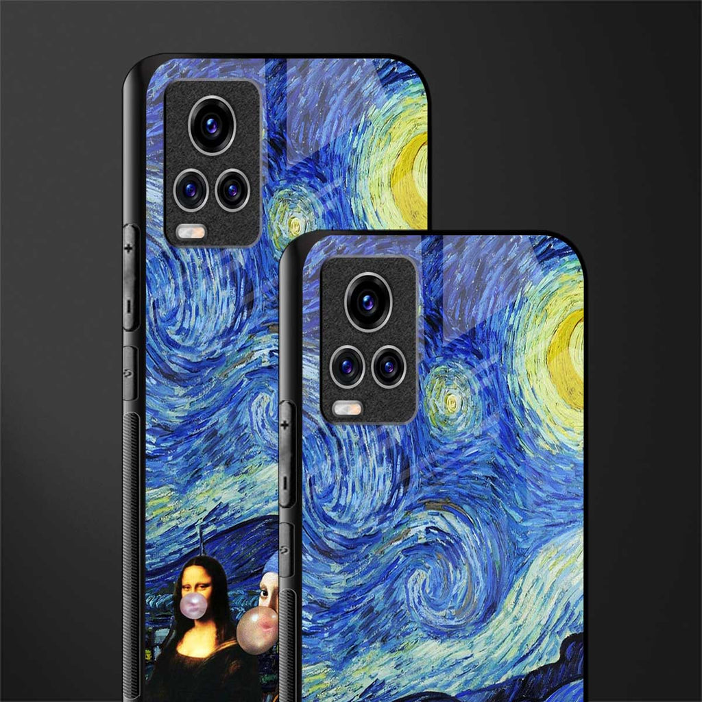 mona lisa starry night glass case for vivo v20 pro image-2
