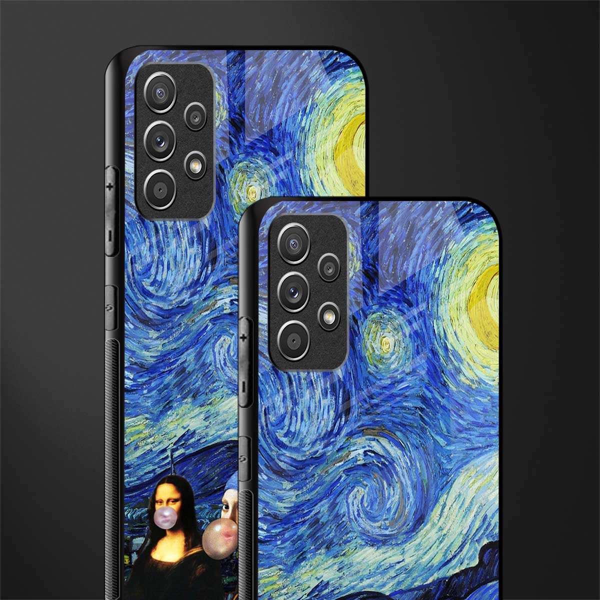 mona lisa starry night glass case for samsung galaxy a72 image-2