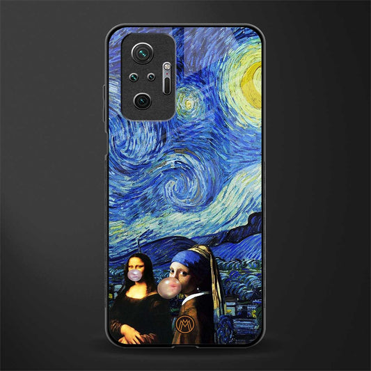 mona lisa starry night glass case for redmi note 10 pro image