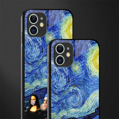 mona lisa starry night glass case for iphone 12 mini image-2