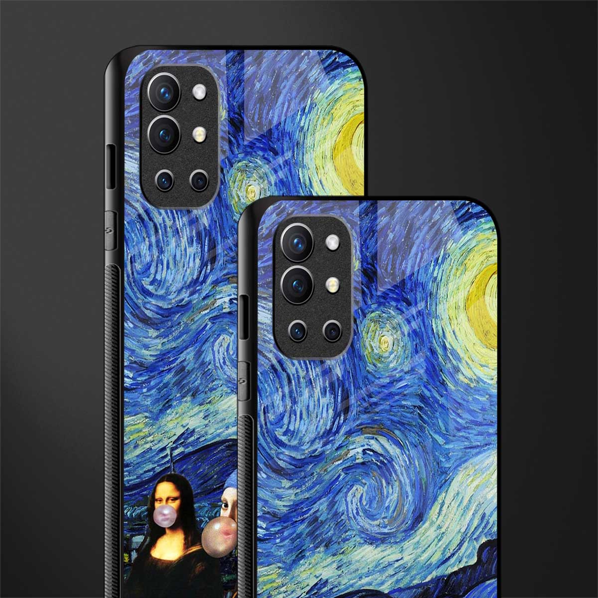 mona lisa starry night glass case for oneplus 9r image-2