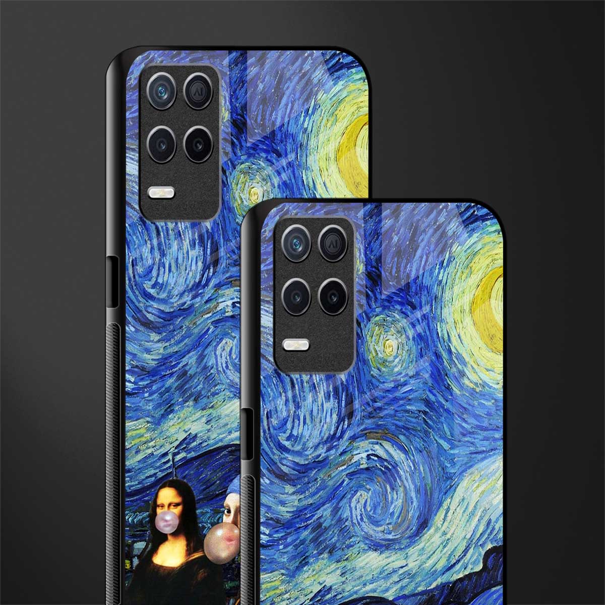 mona lisa starry night glass case for realme 8 5g image-2