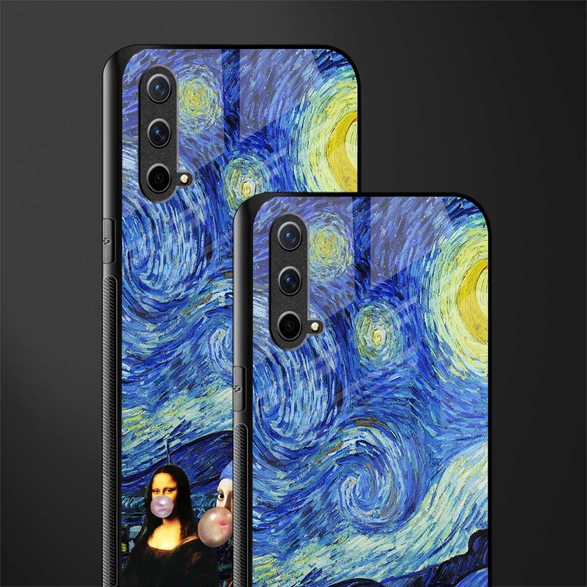 mona lisa starry night glass case for oneplus nord ce 5g image-2