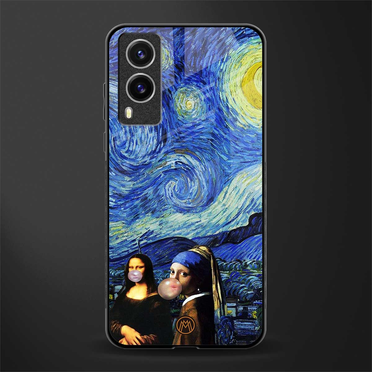 mona lisa starry night glass case for vivo v21e 5g image