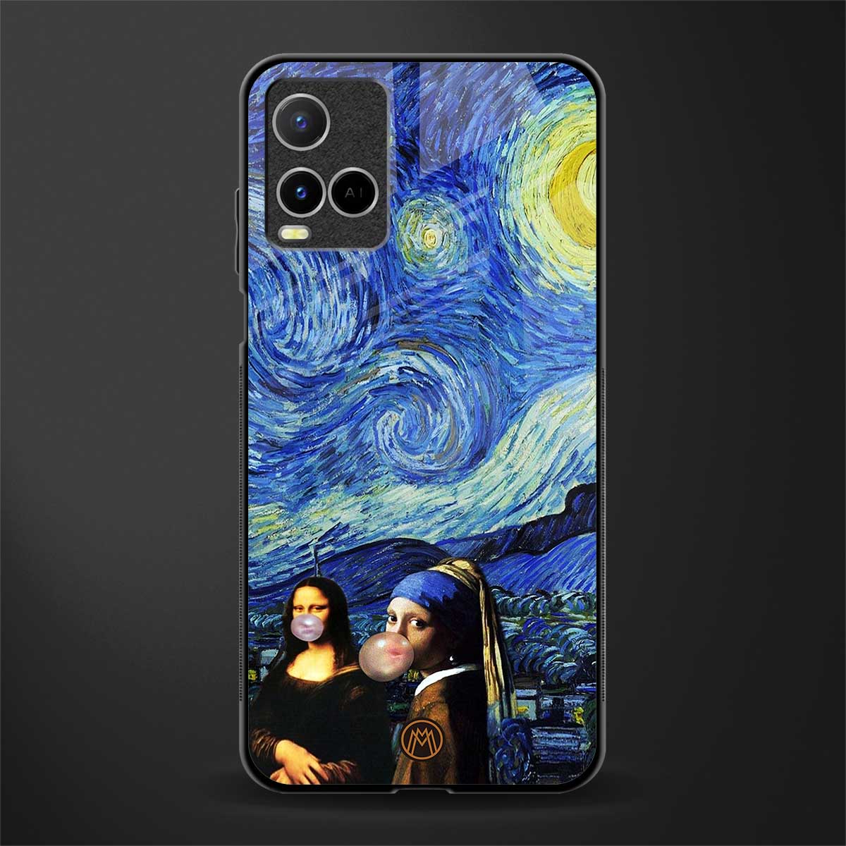 mona lisa starry night glass case for vivo y21e image