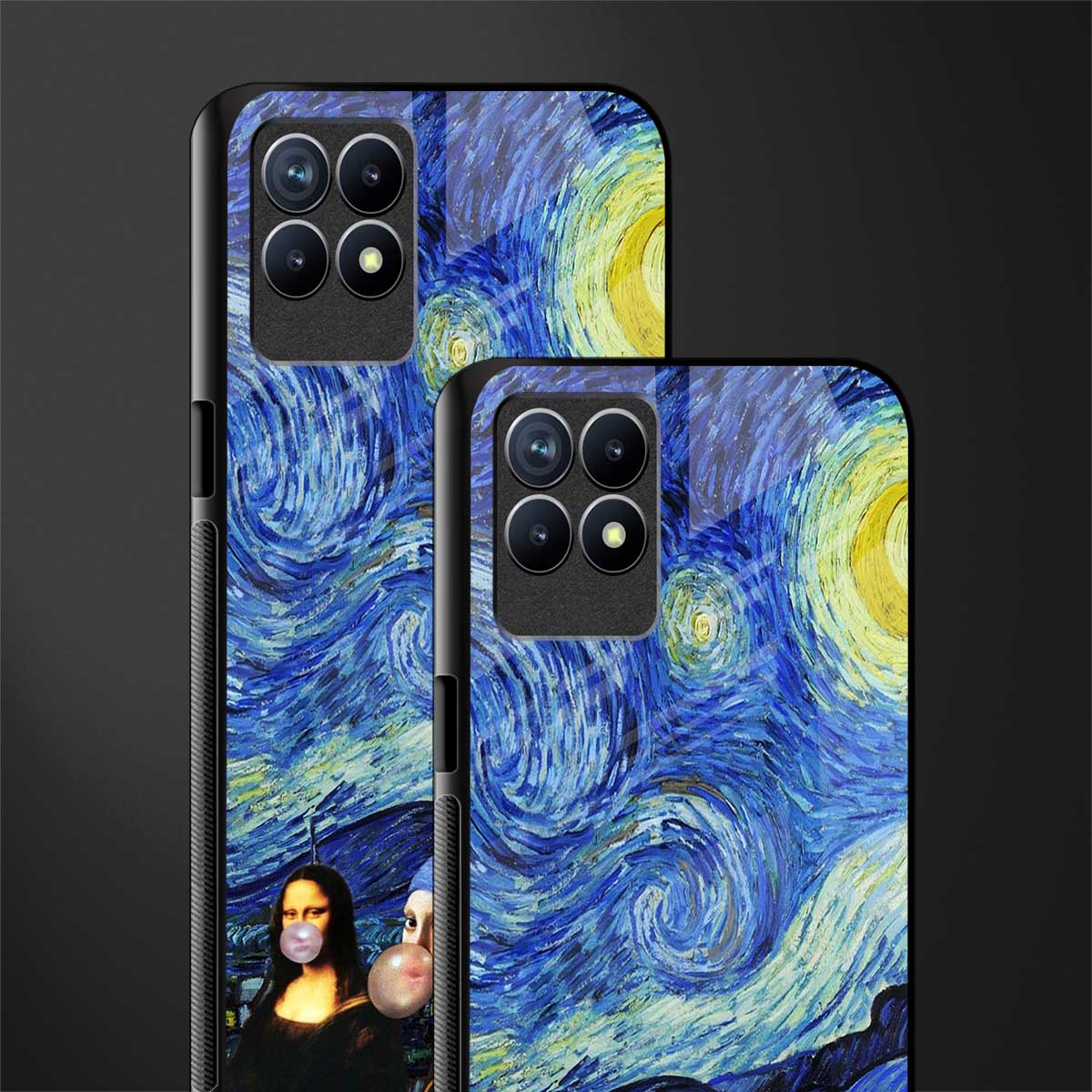 mona lisa starry night glass case for realme 8i image-2