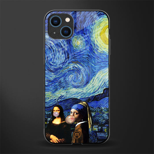 mona lisa starry night glass case for iphone 13 image