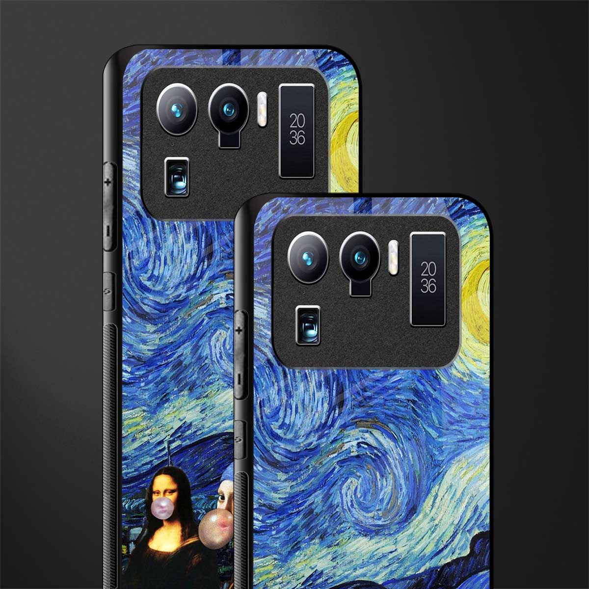 mona lisa starry night glass case for mi 11 ultra 5g image-2