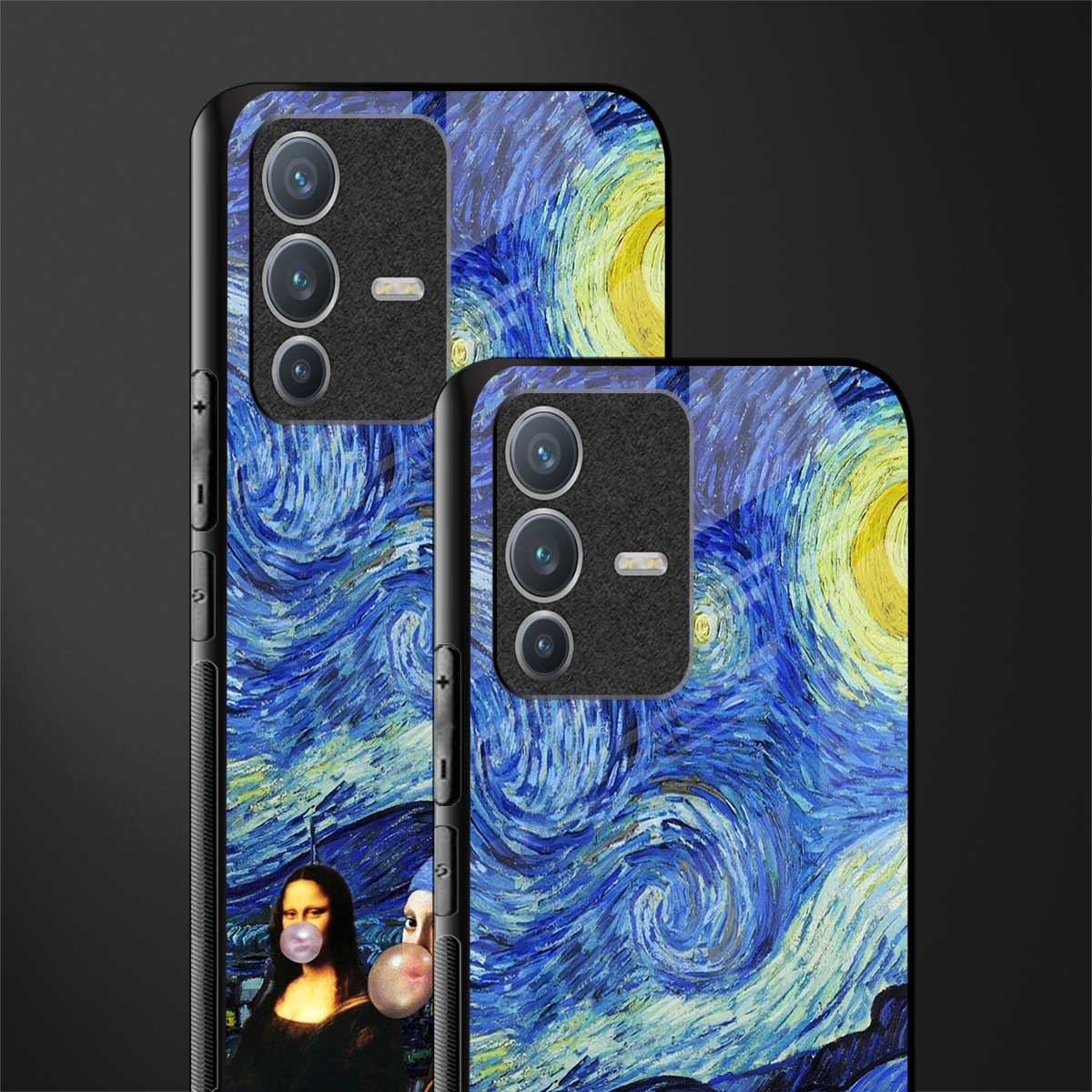 mona lisa starry night glass case for vivo v23 pro 5g image-2