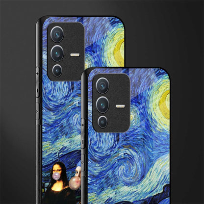 mona lisa starry night glass case for vivo v23 5g image-2