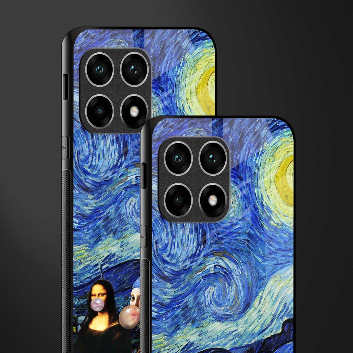mona lisa starry night glass case for oneplus 10 pro 5g image-2