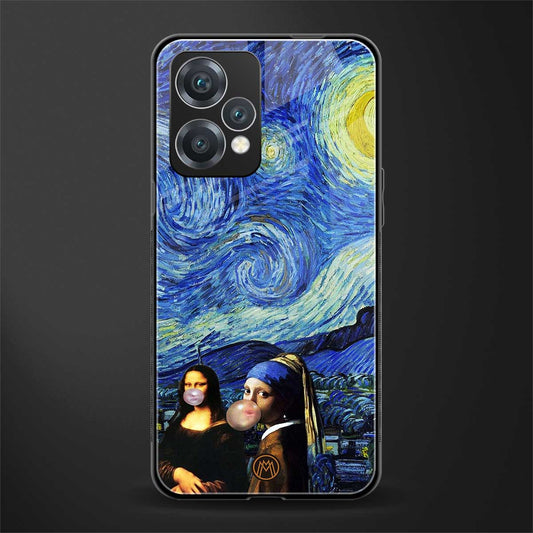 mona lisa starry night back phone cover | glass case for oneplus nord ce 2 lite 5g