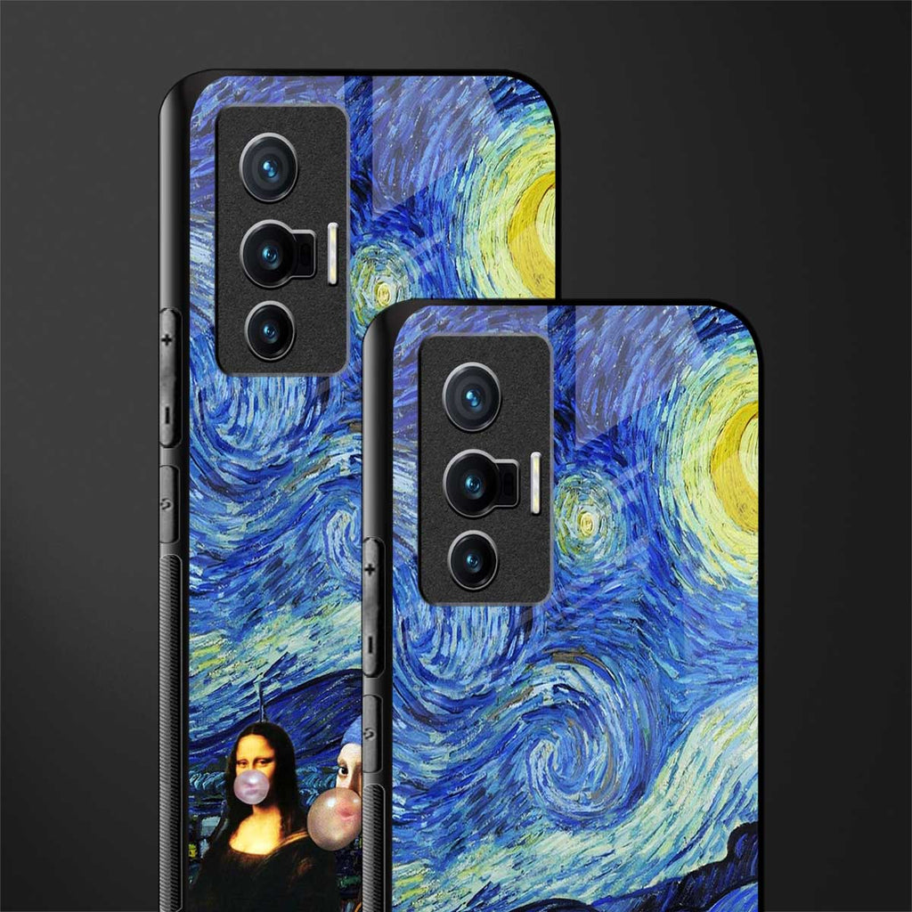 mona lisa starry night glass case for vivo x70 image-2